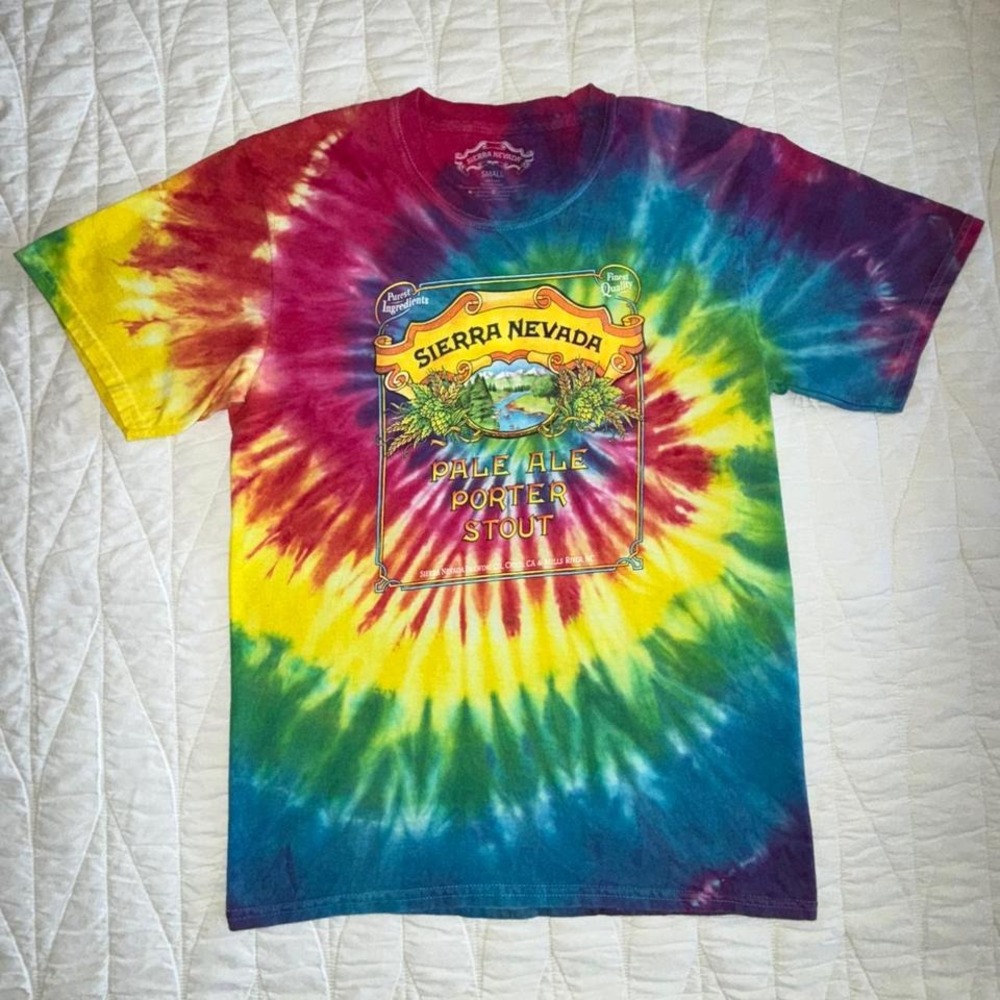 Sierra Nevada‎ Brewing Co Rainbow Tie Dye Graphic T-Shirt Small Pale Ale Porter